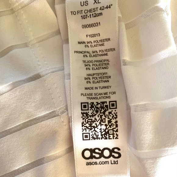 ASOS Men’s white mens pullover shirt enscribed Amour size XL 40 in chest - Picture 5 of 6